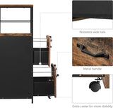 VASAGLE Cabinet for Home Office, with Lock and 2 Drawers, A4 and Letter Sized Files, Printer Stand, ‎15.8 x 16.1 x 42.5 Inches, Rustic Brown + Black VASAGLE