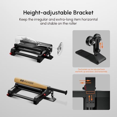 AlgoLaser Rotary Roller for MK2–Y-Axis Rotary Module for Cylindrical Object Engraving–Compatible with LightBurn, LaserGRBL–(No Engraving Tool Included) AlgoLaser