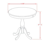 East West Furniture Antique 5 Piece Kitchen Set for 4 Includes a Round Room Table with Pedestal and 4 Dining Chairs, 36x36 Inch, Black & Cherry East West Furniture