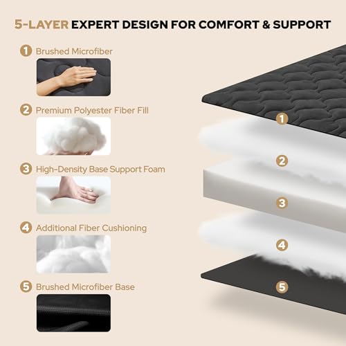 Japanese Floor Mattress, Futon Mattress Full Size 3" Thick Portable Sleeping Pad with High Density Foam, Foldable & Comfortable Tatami Mat for Adult, Roll Up Lounger Camping Bed, Gray BEDLORE