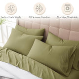 Southshore Fine Living, Inc. 6-Piece Full Size Bed Sheets Set, 21-Inch Extra Deep Pocket Fitted Sheet Full, Flat Sheet, Microfiber Bedding, Sage Green Pillow Cases Standard Size, Sage Green Sheets Southshore Fine Living, Inc.