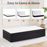 Sweetcrispy Tri-fold Memory Foam Mattress - 3 Inch Twin Size Portable Bed Pad, Foldable Floor Mat, Collapsible and Washable Cover with CertiPUR-US Certified, for Travel & Camping & Yoga Sweetcrispy