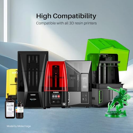 ELEGOO ABS-Like 3.0+ 3D Printer Resin Transparent Red 1000g, High Heat-Resistance 3D Printing Resin, Lower Viscosity and Shrinkage, 405nm LCD UV-Curing for MSLA/LCD/DLP 3D Printer ELEGOO