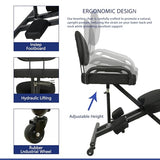 Ergonomic Kneeling Chair with Back Support and Foot Pedals — Adjustable Posture Stool for Back Pain Relief, Rolling Kneeling Chair for Home & Office, Extra Comfort Cushion, Angled Design R&I Services