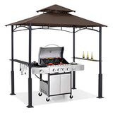 ABCCANOPY 8'x 5' Grill Gazebo Canopy - Outdoor BBQ Gazebo Shelter with LED Light, Patio Canopy Tent for Barbecue and Picnic (Brown) ABCCANOPY