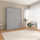 Bestar Claremont 59W Full Murphy Bed in Platinum Gray, Sleeping Arrangement for Multipurpose Area, Bedroom, Guest Room, or Living Room Bestar