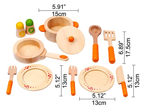 Hape Gourmet Play Kitchen Starter Accessories Wooden Play Set , White - WoodArtSupply