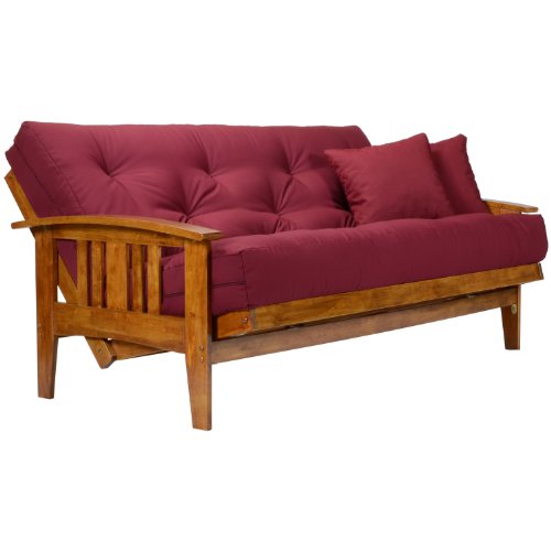 Nirvana Futons Westfield Wood Futon Frame - Full Size (Frame Only), Transform to 3 Positions - Sofa, Lounger, Bed