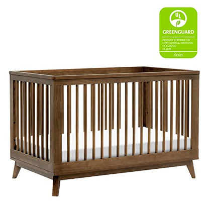 Babyletto Scoot 3-in-1 Convertible Crib with Toddler Bed Conversion Kit in Natural Walnut, Greenguard Gold Certified - WoodArtSupply