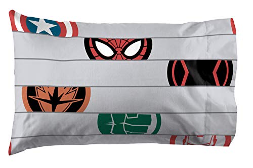 Jay Franco Kids Sheet Set with Fitted, Flat Sheets & Pillow Cover - Ultra-Soft Bedding with Pillowcase for Room Decor, Gray - Avengers, 3 Piece Twin Jay Franco