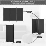 Spurgehom 3 Panel Room Divider Folding Partition Privacy Screens, Freestanding Fabric Room Panel Portable Room Partition Wall Dividers for Home Office Restaurant, 102" W X 71" H (Black) Spurgehom