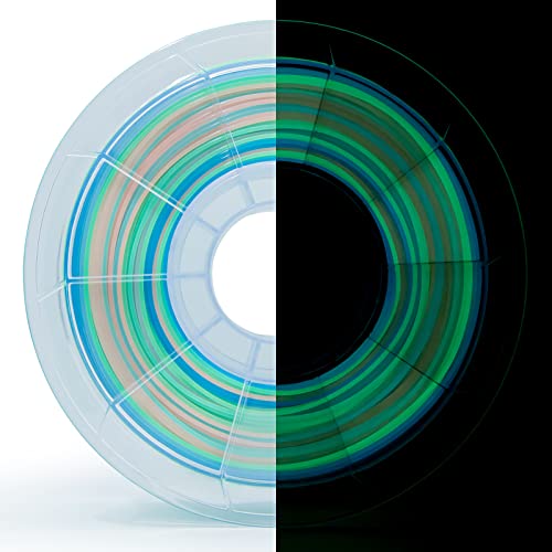 ZIRO PLA Glow Filament 1.75mm,3D Printer Filament 1.75mm Gradient Multicolor 1KG(2.2lbs),Dimensional Accuracy +/- 0.03mm, GID Rainbow - WoodArtSupply