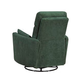 Lexicon Modern Swivel Glider Recliner Chair - Quiet 360 Swivel Chair, Durable Microfiber Upholstered, 2 Pillows, Manual Reclining for Living Room, Small Spaces, Nursery, Apartment, Bedroom, Green