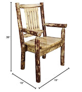 Montana Woodworks Log Furniture - Captain Chair - Glacier Country Collection Montana Woodworks
