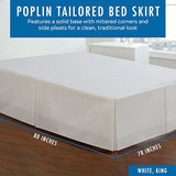Fresh Ideas Bedding Tailored Bedskirt, Classic 14” Drop Length, Pleated Styling, King, White, (Model: FRE20114WHIT04) FRESH IDEAS
