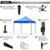 ABCCANOPY Patio Pop Up Canopy Tent 10x10 Commercial-Series (Blue) ABCCANOPY