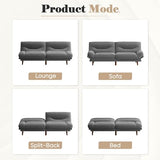 Homall Futon Sofa Bed, Modern Loveseat Futon Couch with Adjustable Backrest and Armrests, Sleeper Sofa Bed with Wood Frame for Living Room, Office, Apartment (Corduroy, Dove Gray) Homall
