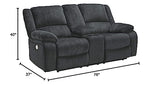 Signature Design by Ashley Draycoll Power Double Reclining Loveseat with Storage Console & USB Plug, Dark Gray Signature Design by Ashley