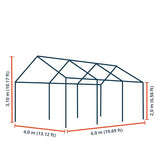 TOOLPORT Party Tent 13x20 ft Canopy PE 350 N Tarpaulin 100% Waterproof White Garden Tent TOOLPORT