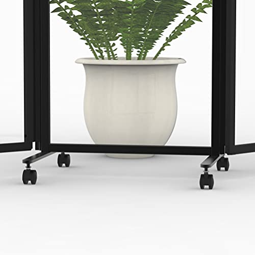 Stand Up Desk Store ReFocus Three-Panel Trifold Acrylic Room Divider Partition Privacy Screen (Clear Acrylic, 71" x 65") S Stand Up Desk Store