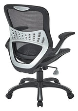 Office Star Ventilated Manager's Office Desk Chair with Breathable Mesh Seat and Back, Black Base, Black Office Star Products