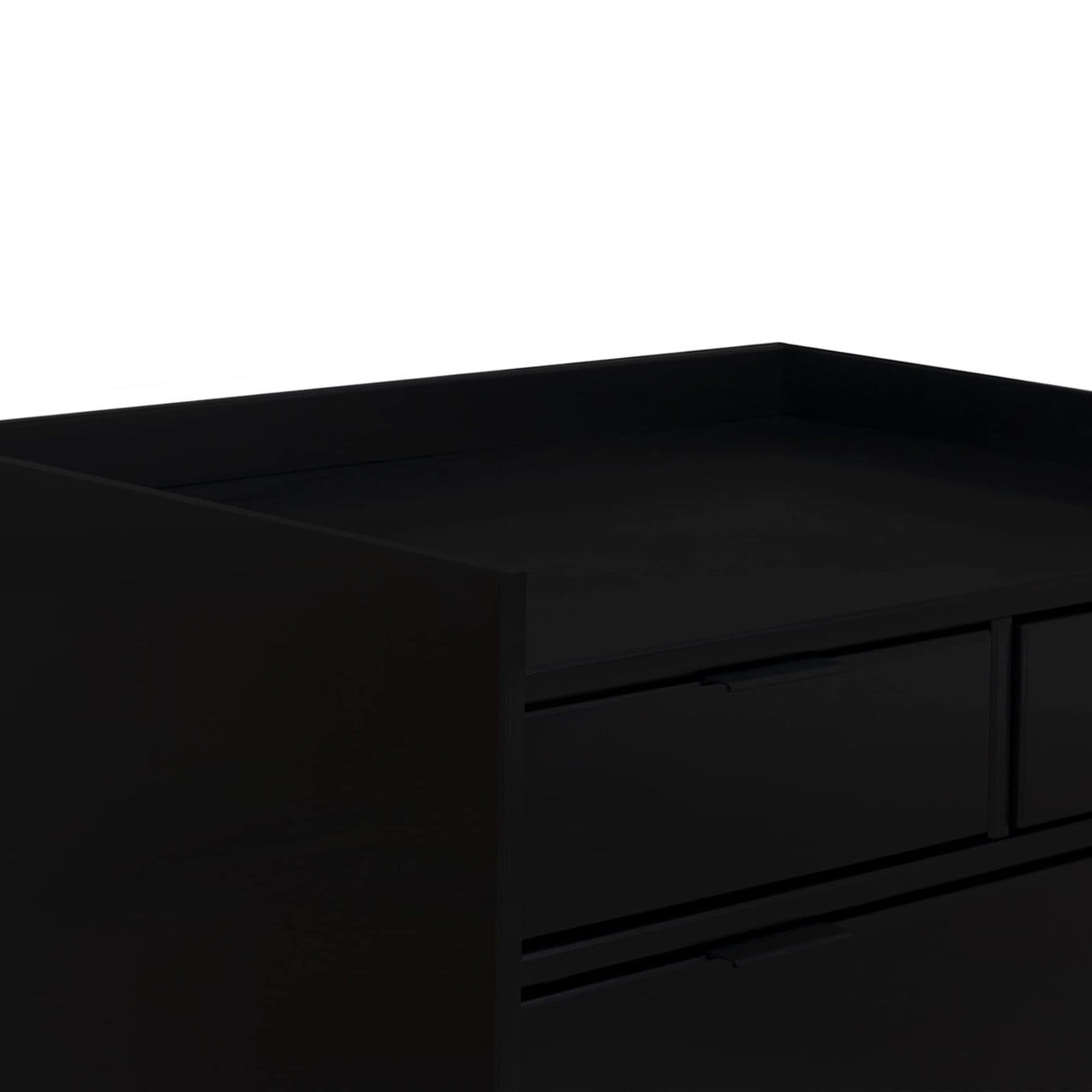 Walker Edison Blythe Mid-Century Modern Tray-Top Solid Wood 6-Drawer Dresser, 30 Inch, Black Walker Edison