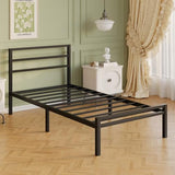 Lutown-Teen 12 Inch Twin Bed Frame with Headboard and Footboard, Classic Metal Platform Bed Frame Twin Size, No Box Spring Needed, Easy Assembly, Noise Free, Black Lutown-Teen