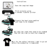 8 in 1 Heat Press, 38x38cm Multifunction Heat Transfer Machine, Precision Printer T-Shirt Textile Printing Machine Combo Kit for T Shirts/Mug/Hat/Plate/Cap CUTPOIY