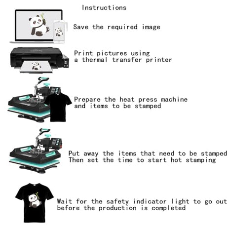 BDJSN 8 in 1 Heat Press, 38x38cm Multifunction Heat Transfer Machine, Precision Printer T-Shirt Textile Printing Machine Combo Kit for T Shirts/Mug/Hat/Plate/Cap BDJSN