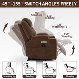 Dual Motor Power Lift Recliner Chair for Elderly,Heavy Duty 400 lbs, Oversized with Heat & Massage,Zero Gravity Lay Flat, Adjustable Lumbar Support, Electric Lift Assist Recliner (Brown+2 Cup) Anwick
