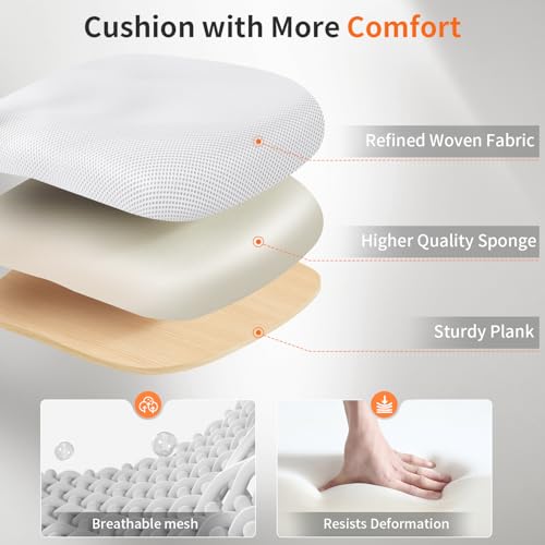 BestOffice Office Chair Ergonomic Desk Chair Mesh Computer Chair Lumbar Support Modern Executive Adjustable Stool Rolling Swivel Chair for Back Pain,White BestOffice
