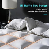 Yalamila Goose Feather Down Fiber Comforter Twin, 100% Cotton Cover Ultra Soft Fluffy Twin Duvet Insert, All Season Luxurious Hotel Collection Comforter with 8 Loops, White 68"x90" Yalamila