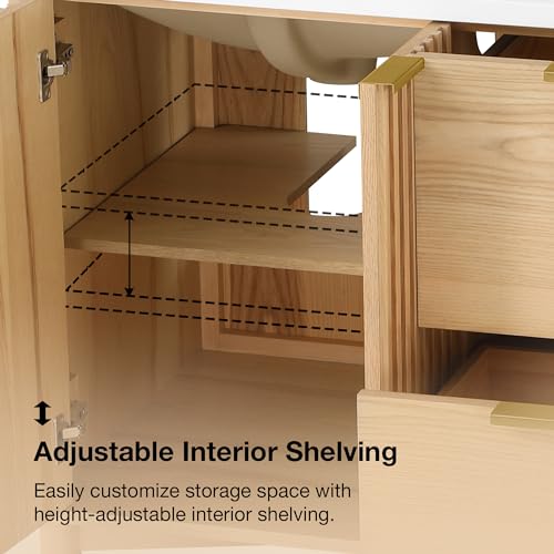 OVE Decors Indy 60 in. Undermount Double Sink Bathroom Vanity with White Engineered Marble Top, Rustic Ash OVE Decors