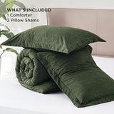 Bedsure Full Comforter Set - Dark Green Soft Bedding for All Seasons, Cationic Dyed Bed Set, 3 Pieces, 1 Full Size Comforter (82"x86") and 2 Pillow Shams (20"x26"+2") Bedsure