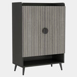 Tribesigns Shoe Cabinet with Doors, 7-Tier Shoe Storage Cabinet with Adjustable Shelves, Wooden Shoes Rack Shoe Storage Organizer for Entryway, Hallway, Closet, Living Room, Gray Tribesigns