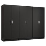Madesa 6 Doors Storage Cabinet with Ample Shelves Space 94" L Utility Armoire Closet Entryway and Bedroom Organization Unit - Black Madesa