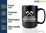 Axe Throw Coffee Mug 15oz Black -Woods worst - Sport Game Tomahawk Target Throwing wooden Competition Hunting Luxe Gifting