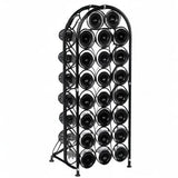 PAG 23 Bottles Arched Freestanding Floor Metal Wine Rack Wine Bottle Holders Stands, Black PAG