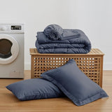 Love's cabin Twin Comforter Set Navy Blue, 5 Pieces Twin Bed in a Bag, All Season Bedding Sets with 1 Comforter, 1 Flat Sheet, 1 Fitted Sheet, 1 Pillowcase and 1 Pillow Sham Love's cabin