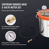 VEVOR 5 Gallon Vacuum Chamber and 3.5 CFM Pump Kit, Tempered Glass Lid Vacuum Degassing Chamber Kit, Single Stage Vacuum Pump with 250 ml Oil Bottle, for Stabilizing Wood, Degassing Silicones, Epoxies VEVOR