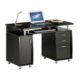 Techni Mobili 47.25" Ergonomic Computer Drawers & File Cabinet for Home Office Storage, Espresso Writing Desk, ONE Size Techni Mobili