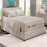 Hearth & Harbor Bed Sheets, Luxury Soft 6 Piece Bed Sheet Set Extra Deep Pocket Fitted Sheets Fits Mattress up to 21", Double Brushed Bedding Sheets & Pillowcases, Queen, Natrual Linen Hearth & Harbor