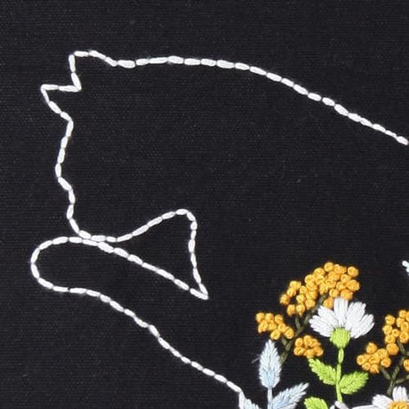 Smart-Feather Cat Embroidery Kit for Beginners Adults, Hand Embroidery Tote Bag Kit with Hoop and Patterns Smart-Feather