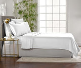Pure Bamboo Queen Sheets, Genuine 100% Organic Viscose Derived from Bamboo Bed Sheet Set, Luxuriously Soft & Cooling, Double Stitching, 2 Year Quality Promise (Queen, White) Pure Bamboo