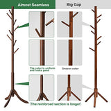 kiplant Bamboo Wood Coat Rack Stand, Freestanding Coat Tree with 8 Hooks, Hallway Entryway Hat Hanger Organizer Standing for Bedroom, Office, Clothes, Jackets, Bags, Umbrallas kiplant