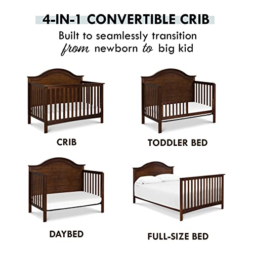 Carter's by DaVinci Nolan 4-in-1 Convertible Crib in Espresso, Greenguard Gold Certified, 57.5x30.8x47 Inch (Pack of 1) DaVinci