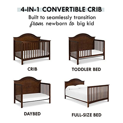 Carter's by DaVinci Nolan 4-in-1 Convertible Crib in Espresso, Greenguard Gold Certified, 57.5x30.8x47 Inch (Pack of 1) - WoodArtSupply