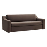 Modway Liora 87 Inch Stain-Resistant Performance Velvet Sofa in Chocolate Brown - 3 Seater Upholstered Sofa Couch for Living Room Seating - Comfy Deep Seat Sofa with Scoop Arms Modway