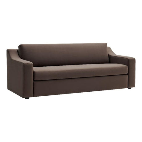 Modway Liora 87 Inch Stain-Resistant Performance Velvet Sofa in Chocolate Brown - 3 Seater Upholstered Sofa Couch for Living Room Seating - Comfy Deep Seat Sofa with Scoop Arms Modway
