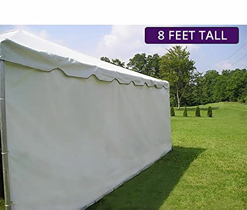 Moose Supply 20' x 40' Economy Sidewall Kit for Canopy Tent, Complete Set of (6) White 20' Foot Heavy Duty Side Walls for 8' Foot Height Party Frame and Outdoor Canopy Pole Tents, Tent Not In - WoodArtSupply